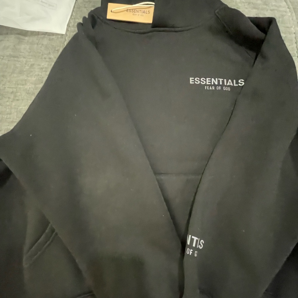 Black Fear Of God Essentials hoodie ( Size Small ) - Picture 2 of 5